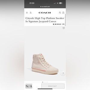 Coach Citysole High Top Platform Sneaker In Jacquard